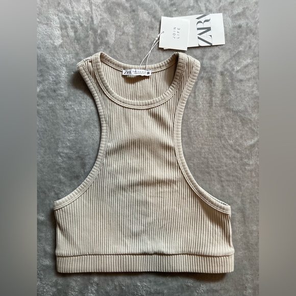 Zara Ribbed Crop Top - Picture 1 of 3